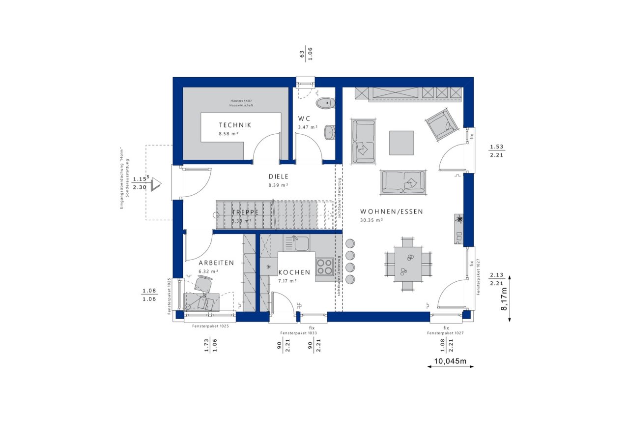 Bien-Zenker-Haeuser-Einfamilienhaus-Evolution-134-V2-Grundriss-EG Bien-Zenker-Haeuser-Einfamilienhaus-Evolution-134-V2-Grundriss-EG